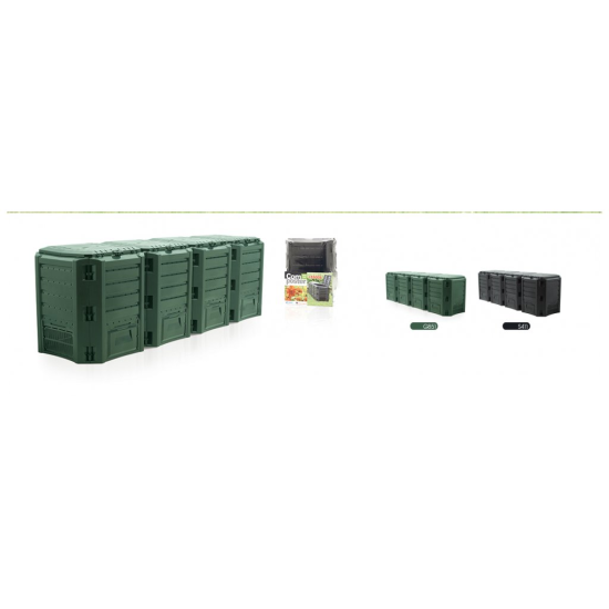 Štvordielny plastový kompostér 1600l, čierny MODULE COMPOGREEN