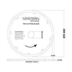 Diamantový rezací kotúč 125x1,2x22,2mm RAPID Diamantový rezací kotúč 125x1,2x22,2mm RAPID