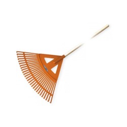 Plastové hrable, 27 zubov s drevenou lakovanou rukoväťou