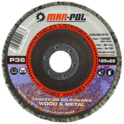 Brúsny lamelový kotúč, 125 mm, P36 MAR-POL Brúsny lamelový kotúč, 125 mm, P36 MAR-POL