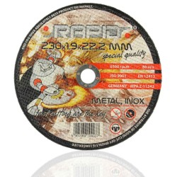 Rezací kotúč na kov, nehrdzavejúca oceľ, 230x1,9x22,2mm RAPID Rezací kotúč na kov, nehrdzavejúca oceľ, 230x1,9x22,2mm RAPID
