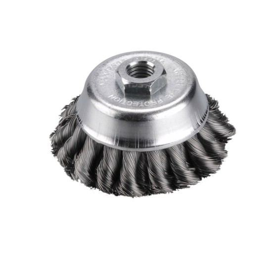 Opletená kefa, Ø 80 mm, vlnitý drôt S 0,5 mm dvojradová, M14x2 mm, EXTOL CRAFT Opletená kefa, Ø 80 mm, vlnitý drôt S 0,5 mm dvojradová, M14x2 mm, EXTOL CRAFT