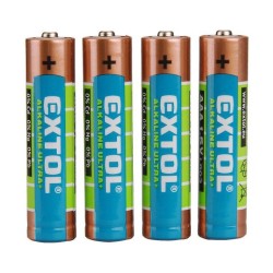 EXTOL ENERGY ULTRA + alkalické batérie, 4ks, 1.5V AAA (LR03), EXTOL ENERGY