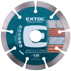 Kotouč diamantový řezný segmentový Grab Cut, 125x22,2mm, suché řezání, EXTOL INDUSTRIAL
