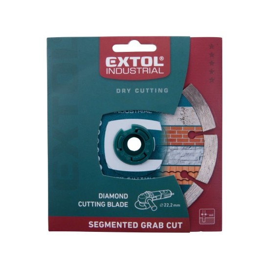 Diamantový rezací segmentový kotúč Grab Cut, 150x22,2mm, rezanie za sucha, EXTOL INDUSTRIAL
