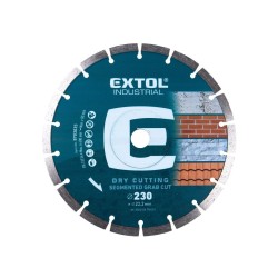Diamantový rezací segmentový kotúč Grab Cut, 230x22,2mm, rezanie za sucha, EXTOL INDUSTRIAL