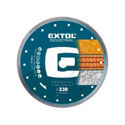 Diamantový rezací kotúč turbo Thin Cut, 230x22,2mm, rezanie za sucha a za mokra, EXTOL INDUSTRIAL