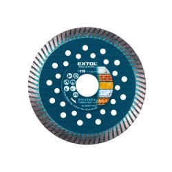 Diamantový rezací kotúč turbo Fast Cut, 115x22,2mm, rezanie za sucha a za mokra, EXTOL INDUSTRIAL