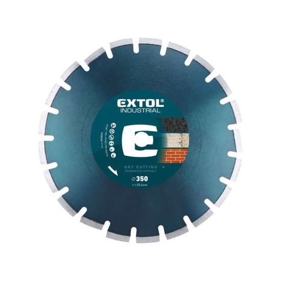 Diamantový rezací segmentový kotúč pre ACHALT, 350x25,4mm, rezanie za sucha a za mokra, EXTOL INDUSTRIAL