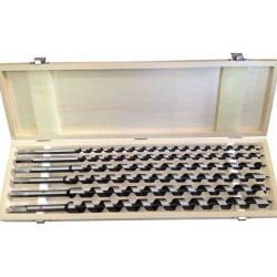 Hadie vŕtačky do dreva, sada 6ks, Ø 10-12-14-16-18-20x460mm, šesťhranná stopka, v drevenom kufríku, EXTOL PREMIUM