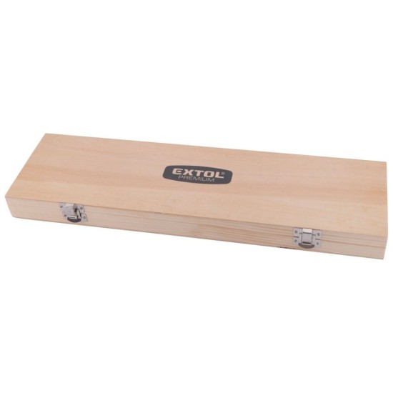 Hadie vŕtačky do dreva, sada 6ks, Ø 10-12-14-16-18-20x460mm, šesťhranná stopka, v drevenom kufríku, EXTOL PREMIUM