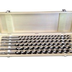 Hadie vŕtačky do dreva, sada 6ks, Ø 10-12-14-16-18-20x460mm, šesťhranná stopka, v drevenom kufríku, EXTOL PREMIUM
