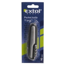 Skladací vreckový nôž 11-dielny, nehrdzavejúca oceľ, 90mm, dĺžka uzavretého noža 90mm, multifunkčný nôž s 11 čepeľami pre rôzne