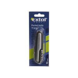 Skladací vreckový nôž 11-dielny, nehrdzavejúca oceľ, 90mm, dĺžka uzavretého noža 90mm, multifunkčný nôž s 11 čepeľami pre rôzne