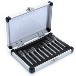 Sada kovových stopkových fréz 10ks v puzdre, volfrám MAR-POL