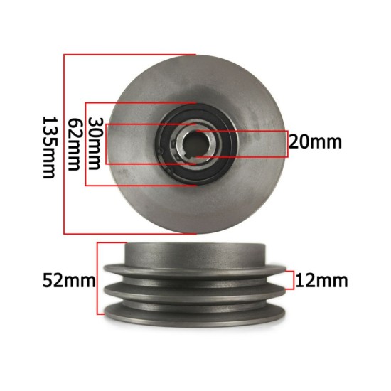 Odstredivá spojka 135x20mm, pero a drážka, 2-remeňová MAR-POL