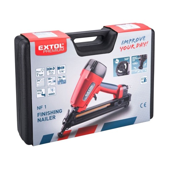 Dokončovacia klincovačka, pneumatická, uhol sklonu 34°, EXTOL PREMIUM, NF 1