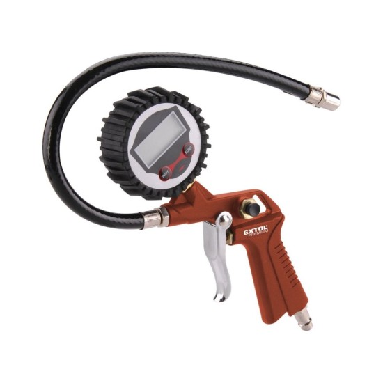 Plnička pneumatík s manometrom, digitálna, stupnica - psi, bar, kPa, Kgf/cm2, EXTOL PREMIUM, RP 120 D Plnička pneumatík s manometrom, digitálna, stupnica - psi, bar, kPa, Kgf/cm2, EXTOL PREMIUM, RP 120 D