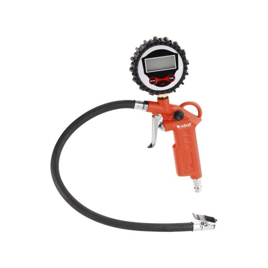 Plnička pneumatík s manometrom, digitálna, stupnica - psi, bar, kPa, Kgf/cm2, EXTOL PREMIUM, RP 120 D Plnička pneumatík s manometrom, digitálna, stupnica - psi, bar, kPa, Kgf/cm2, EXTOL PREMIUM, RP 120 D