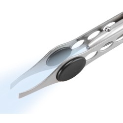 Pinzeta s LED svetlom, dĺžka 95mm, šírka čeľuste 4mm, LED svetlo, nehrdzavejúca oceľ, EXTOL CRAFT