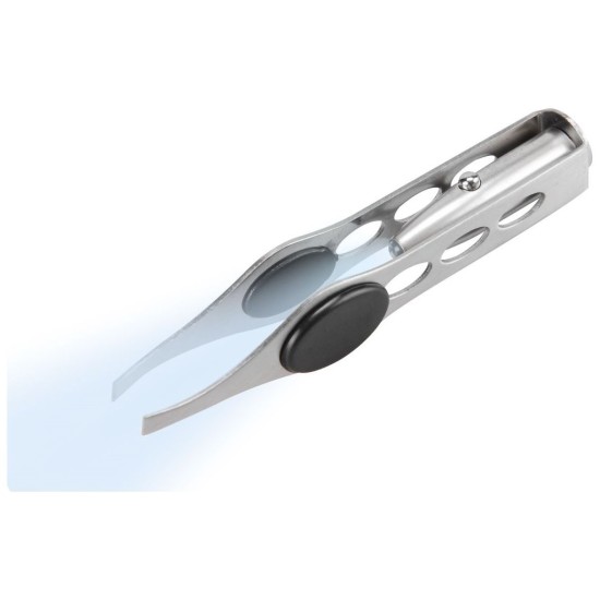 Pinzeta s LED svetlom, dĺžka 95mm, šírka čeľuste 4mm, LED svetlo, nehrdzavejúca oceľ, EXTOL CRAFT