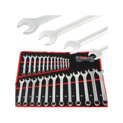 Prstencové kľúče-otvorené, skladacie puzdro 25ks 6-32mm CrV MAR-POL