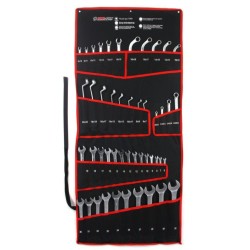 Veľká sada 47 kľúčov, vidlicové, ohnuté, S kľúče, TORX, brzdové rúrky, CrV MAR-POL, skladacie puzdro