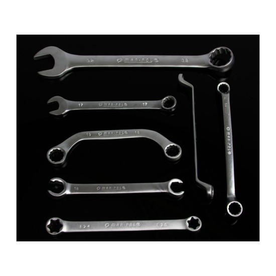 Veľká sada 47 kľúčov, vidlicové, ohnuté, S kľúče, TORX, brzdové rúrky, CrV MAR-POL, skladacie puzdro Veľká sada 47 kľúčov, vidlicové, ohnuté, S kľúče, TORX, brzdové rúrky, CrV MAR-POL, skladacie puzdro