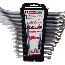Prstencové kľúče-otvorené 12ks 6-22mm CrV MAR-POL, klip Prstencové kľúče-otvorené 12ks 6-22mm CrV MAR-POL, klip
