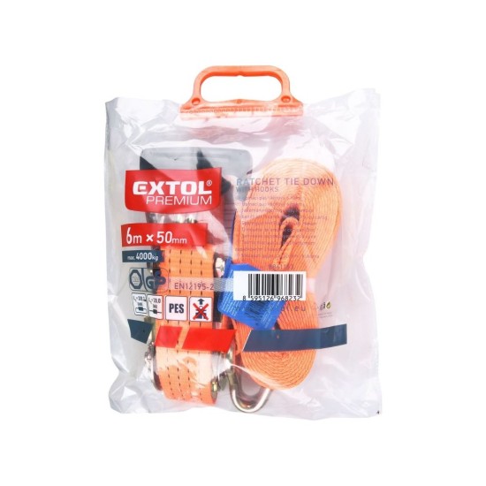 Račňový remienok s háčikmi, 6m x 50mm EXTOL PREMIUM Račňový remienok s háčikmi, 6m x 50mm EXTOL PREMIUM