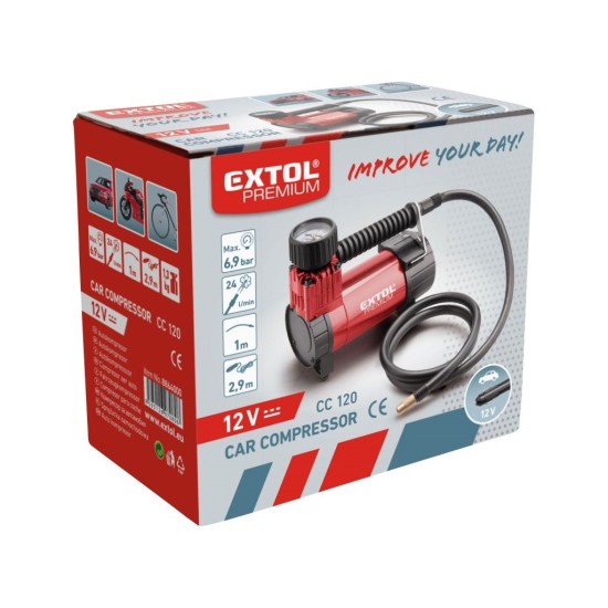 Autokompresor 12V, 6.9bar CC 120 EXTOL PREMIUM Autokompresor 12V, 6.9bar CC 120 EXTOL PREMIUM