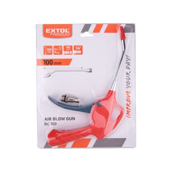 Pistole ofukovací 10cm, max. prac. tlak 9 bar (0,9MPa) EXTOL PREMIUM Pistole ofukovací 10cm, max. prac. tlak 9 bar (0,9MPa) EXTOL PREMIUM