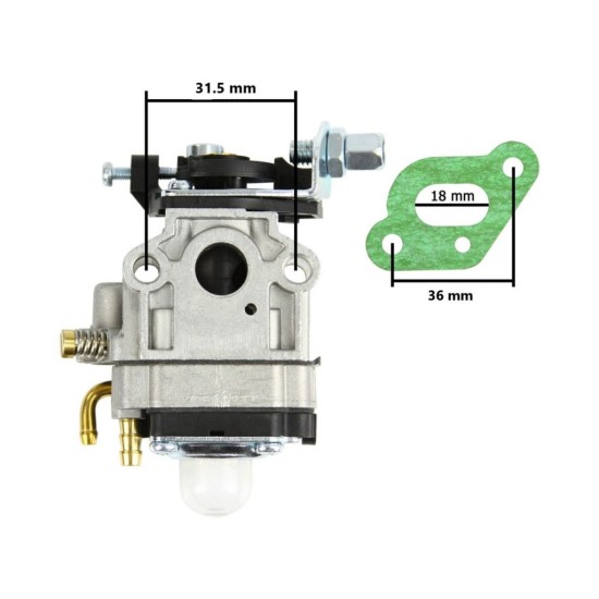 Náhradný karburátor pre motorovú kosu, malý otvor 10mm, 19-38ccm