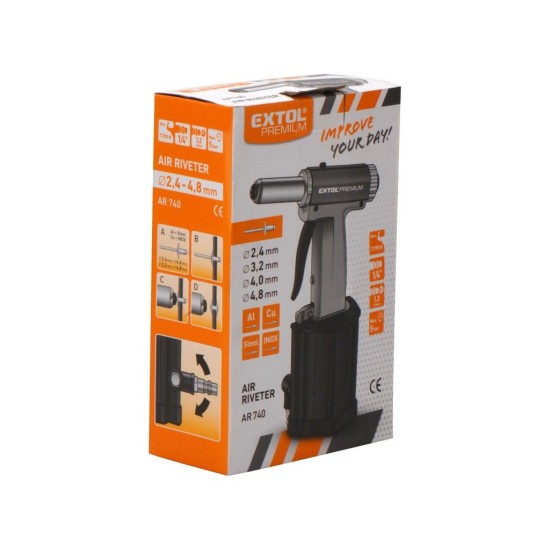 Kompozitný nitovací stroj, pneumatický AR 740 EXTOL PREMIUM