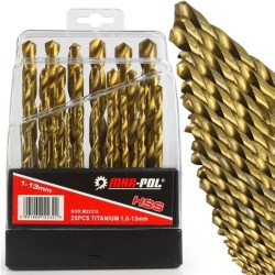 HSS TITAN 1,5-13mm 29ks súprava železných vrtákov MAR-POL HSS TITAN 1,5-13mm 29ks súprava železných vrtákov MAR-POL