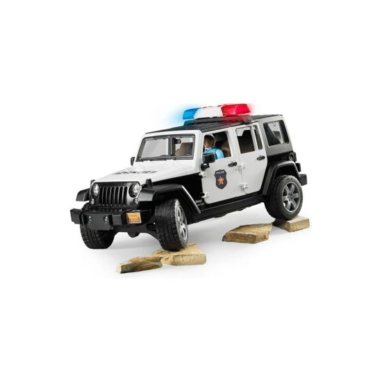 Policajný Jeep Wrangler Rubicon + policajt a maják 02526 BRUDER