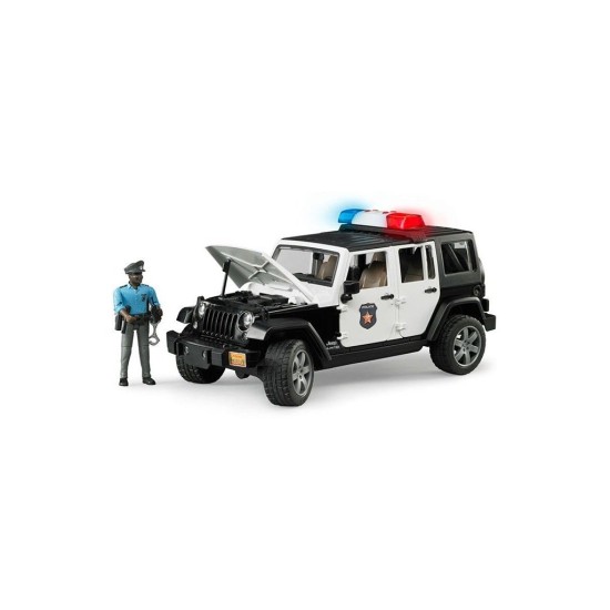 Policajný Jeep Wrangler Rubicon + policajt a maják 02526 BRUDER