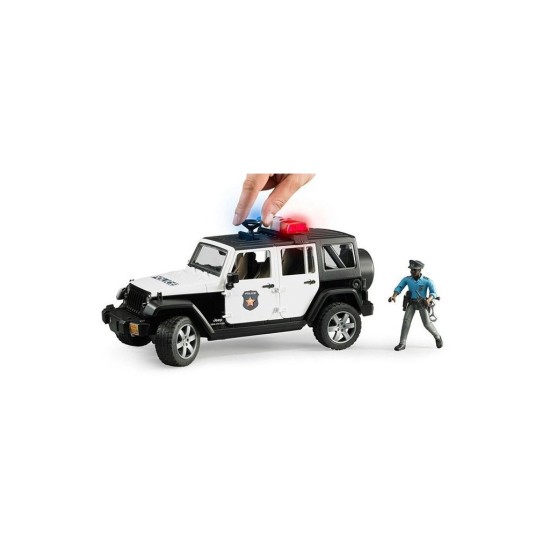 Policajný Jeep Wrangler Rubicon + policajt a maják 02526 BRUDER