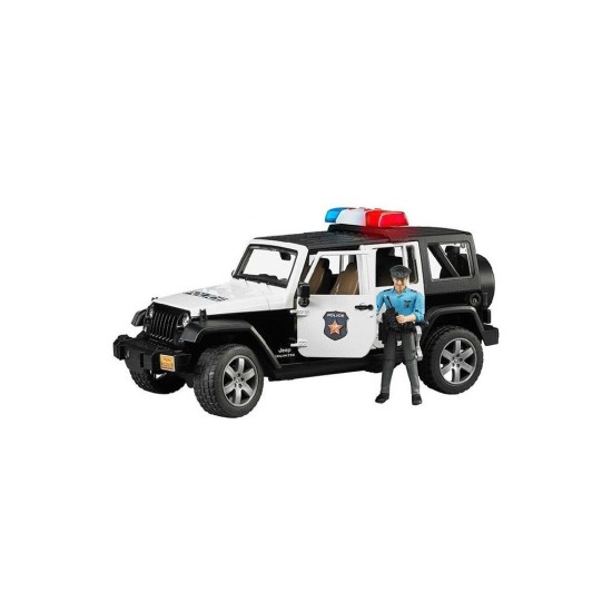 Policajný Jeep Wrangler Rubicon + policajt a maják 02526 BRUDER