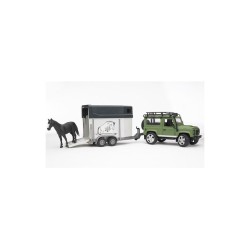 Land Rover Defender s prívesom pre kone + kôň 02592 BRUDER Land Rover Defender s prívesom pre kone + kôň 02592 BRUDER