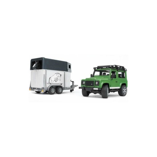 Land Rover Defender s prívesom pre kone + kôň 02592 BRUDER Land Rover Defender s prívesom pre kone + kôň 02592 BRUDER