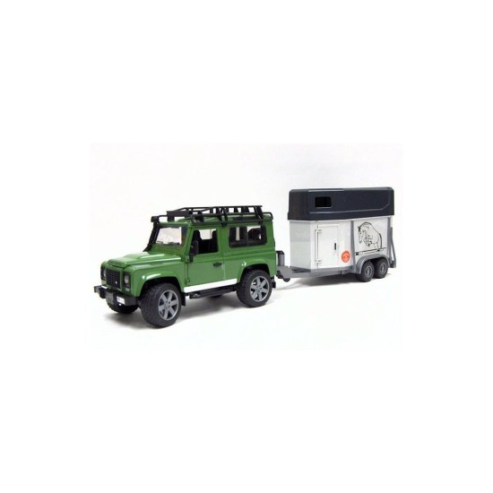 Land Rover Defender s prívesom pre kone + kôň 02592 BRUDER Land Rover Defender s prívesom pre kone + kôň 02592 BRUDER