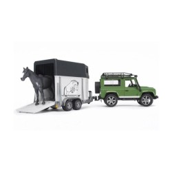 Land Rover Defender s prívesom pre kone + kôň 02592 BRUDER Land Rover Defender s prívesom pre kone + kôň 02592 BRUDER