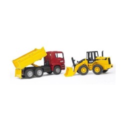 Nákladní auto, sklápěč MAN TGA + čelní nakladač FR 130 02752 BRUDER Nákladní auto, sklápěč MAN TGA + čelní nakladač FR 130 02752 BRUDER