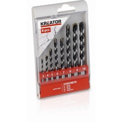 KRT012402 - 8 ks Vrtáky do betónu SET 3-10 mm KREATOR