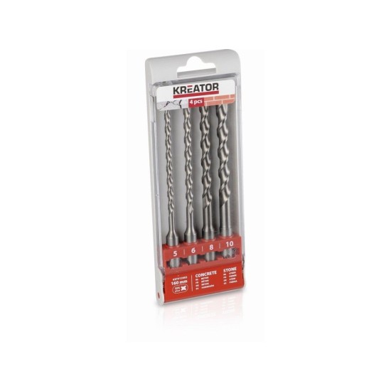 KRT012602 - 4 ks vrtákov SDS+ 5-6-8-10 x 160 mm KREATOR KRT012602 - 4 ks vrtákov SDS+ 5-6-8-10 x 160 mm KREATOR