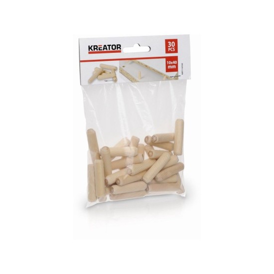 KRT110103 - Stolárske kolíky 10 x 40 mm (30 ks) KREATOR KRT110103 - Stolárske kolíky 10 x 40 mm (30 ks) KREATOR