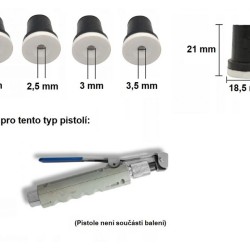 Náhradné trysky 4ks pre pieskovač 2mm, 2,5mm, 3mm, 3,5mm MAR-POL