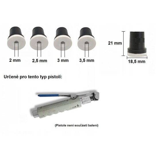 Náhradné trysky 4ks pre pieskovač 2mm, 2,5mm, 3mm, 3,5mm MAR-POL Náhradné trysky 4ks pre pieskovač 2mm, 2,5mm, 3mm, 3,5mm MAR-POL