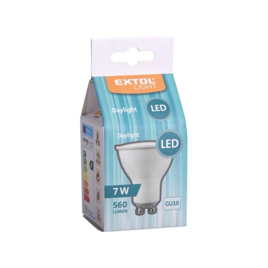 LED reflektorová žiarovka, 6W, 470lm, GU10, denné svetlo biela, EXTOL LIGHT LED reflektorová žiarovka, 6W, 470lm, GU10, denné svetlo biela, EXTOL LIGHT